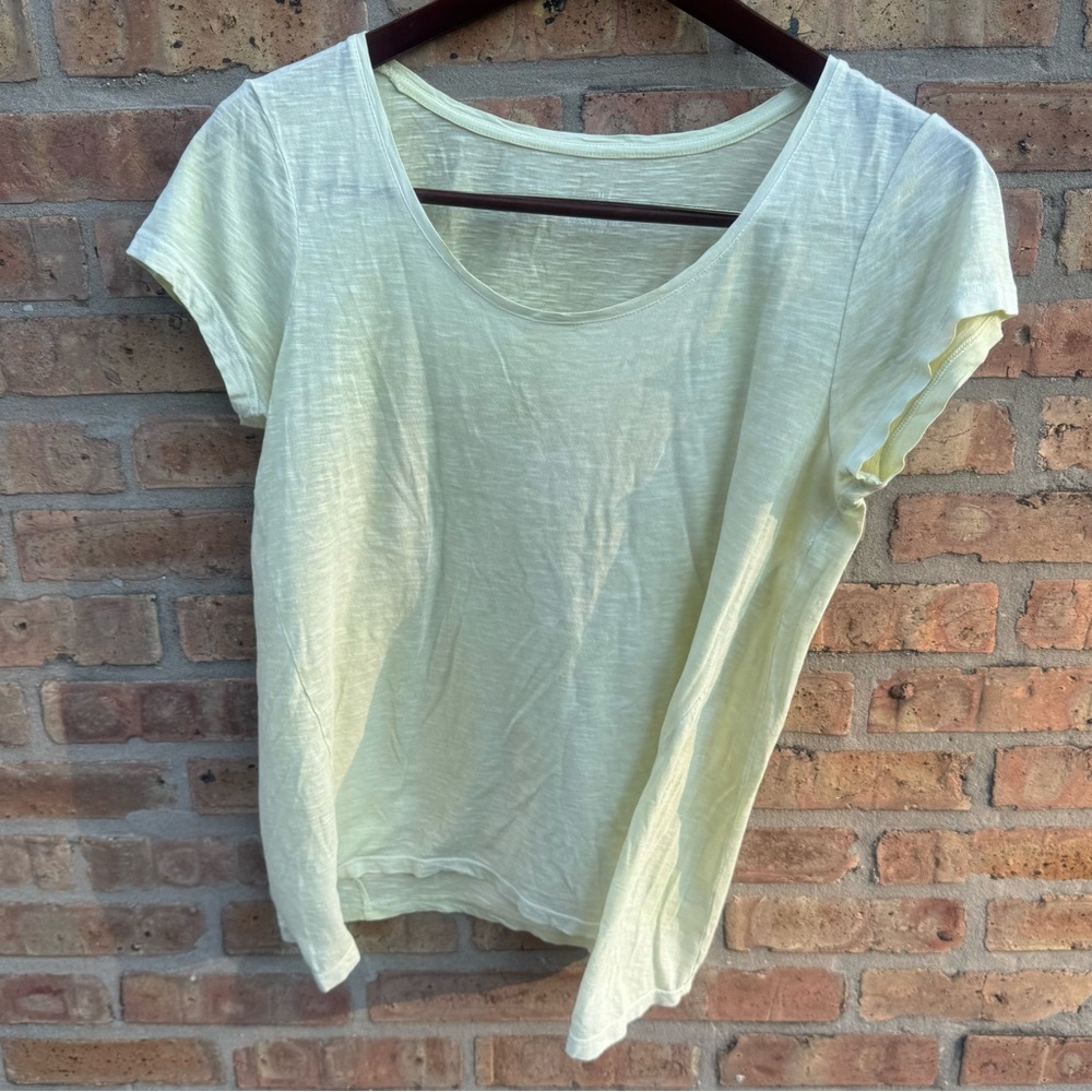 J. Jill Soft Yellow Short Sleeve Tee Sz S
